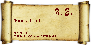 Nyers Emil névjegykártya